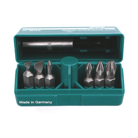 Wiha PokitPak Slotted and Phillips Titanium Coated Insert Bits in Molded Case 71198